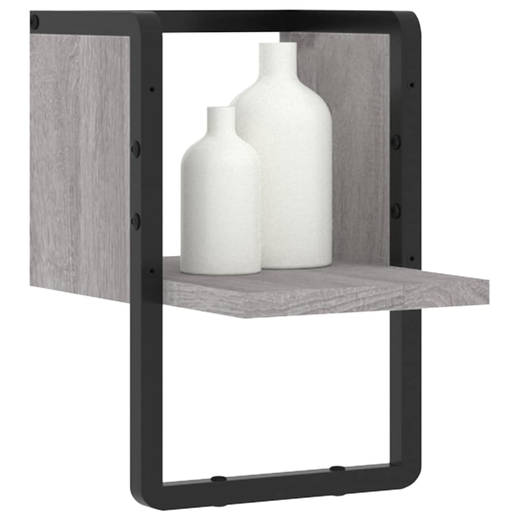 Wall Shelf with Bar Grey Sonoma 20x25x30 cm