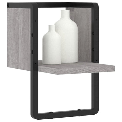 Wall Shelf with Bar Grey Sonoma 20x25x30 cm