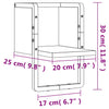 Wall Shelf with Bar Grey Sonoma 20x25x30 cm