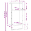 Wall Shelf with Bar Grey Sonoma 30x25x65 cm