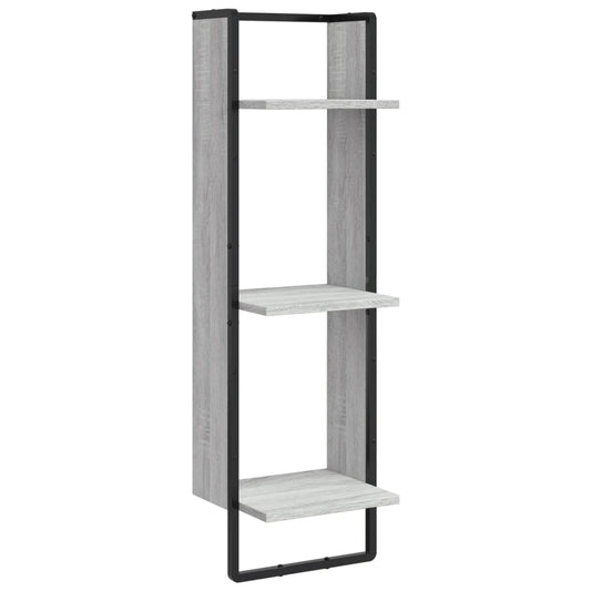 3-Tier Wall Shelf Grey Sonoma 30x25x100 cm Engineered Wood