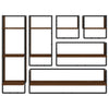 6 Piece Wall Shelf Set with Bars Brown Oak Engineered Wood