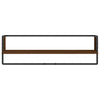 6 Piece Wall Shelf Set with Bars Brown Oak Engineered Wood