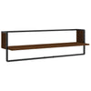 6 Piece Wall Shelf Set with Bars Brown Oak Engineered Wood