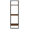 6 Piece Wall Shelf Set with Bars Brown Oak Engineered Wood
