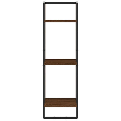 6 Piece Wall Shelf Set with Bars Brown Oak Engineered Wood