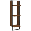 6 Piece Wall Shelf Set with Bars Brown Oak Engineered Wood