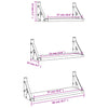 3 Piece Wall Shelf Set Black Engineered Wood