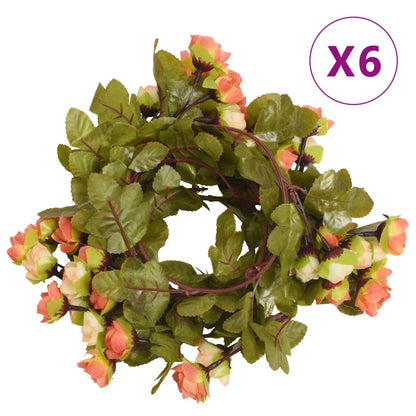 Flower Garlands 6 pcs Sunset Red 215 cm