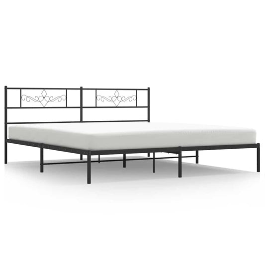 Bed Frame | Black | Powder-Coated Steel | Double | Bed Frame