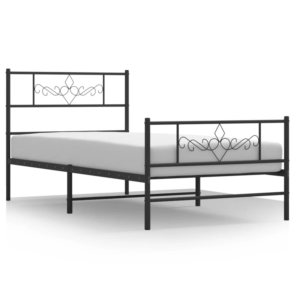 Bed Frame | Black | Steel | 80x200 cm | Bed Frame | Rectangular | Modern