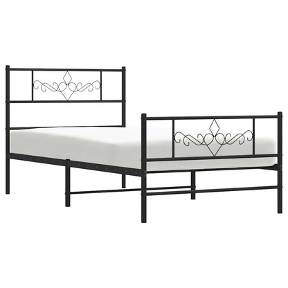 Bed Frame | Black | Powder-Coated Steel | Single | Rectangular | Modern