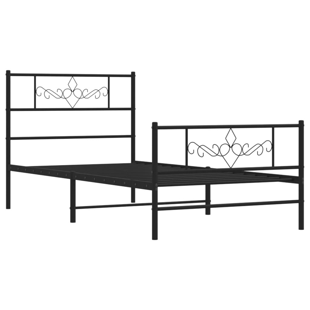Bed Frame | Black | Powder-Coated Steel | Single | Storage | Bed Frame