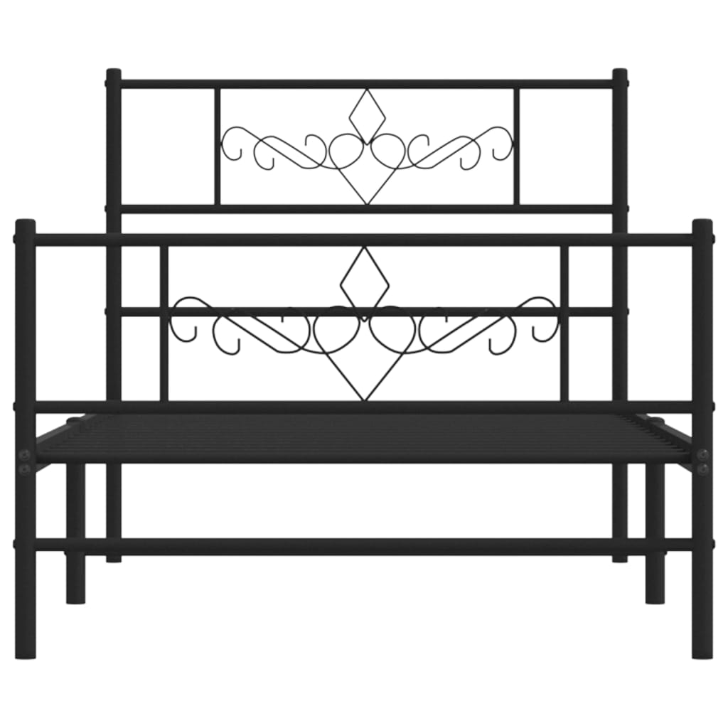 Bed Frame | Black | Powder-Coated Steel | Single | Storage | Bed Frame