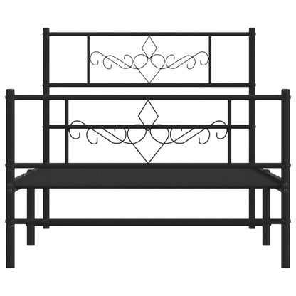 Bed Frame | Black | Powder-Coated Steel | Single | Storage | Bed Frame