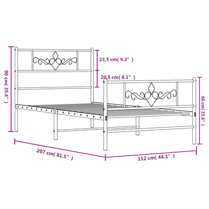 Bed Frame | Black | Powder-Coated Steel | Single | Storage | Bed Frame