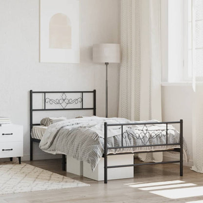 Bed Frame | Black | Powder-Coated Steel | Single | Storage | Bed Frame