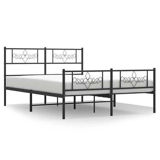 Bed Frame | Black | Powder-Coated Steel | Double | Bed Frame