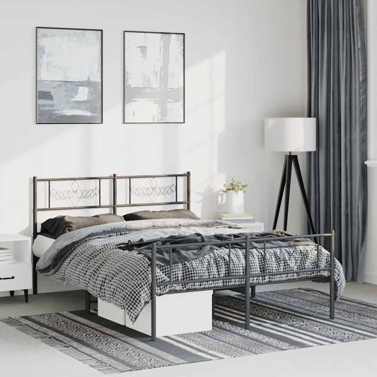 Bed Frame | Black | Powder-Coated Steel | Double | Bed Frame