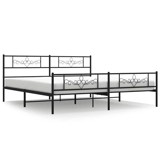 Bed Frame | Black | Steel | Double |  Modern  | Bed Frame | Rectangular