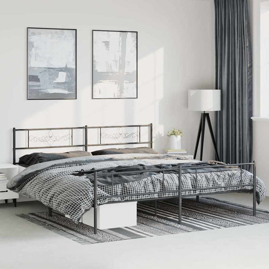 Bed Frame | Black | Steel | Double |  Modern  | Bed Frame | Rectangular