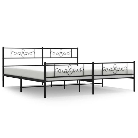 Bed Frame | Black | Steel | Double | Modern | Bed Frame | Rectangular