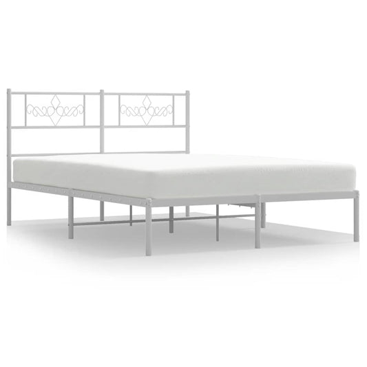 Bed Frame | White | Powder-Coated Steel | King | Bed Frame | Rectangular