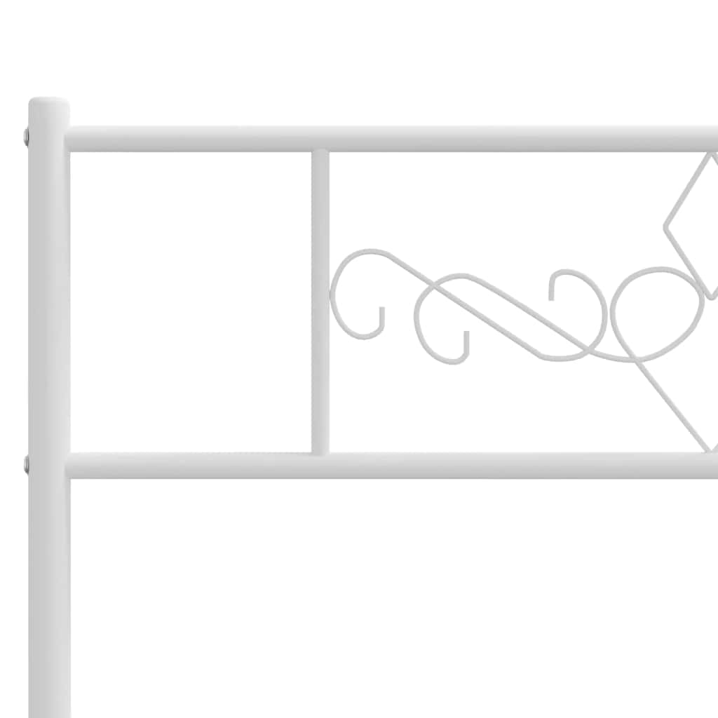 Metal Bed Frame without Mattress with Footboard White 100x200cm