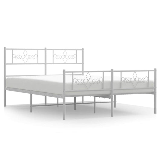 Bed Frame | White | Powder-coated steel | Double size | Bed Frame