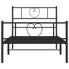Metal Bed Frame without Mattress with Footboard Black 90x200cm