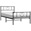 Metal Bed Frame without Mattress with Footboard Black 100x200cm