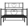 Metal Bed Frame without Mattress with Footboard Black 100x200cm