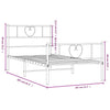 Metal Bed Frame without Mattress with Footboard Black 100x200cm