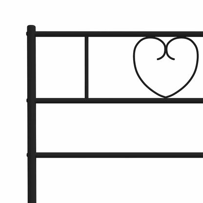 Metal Bed Frame without Mattress with Footboard Black 183x213cm
