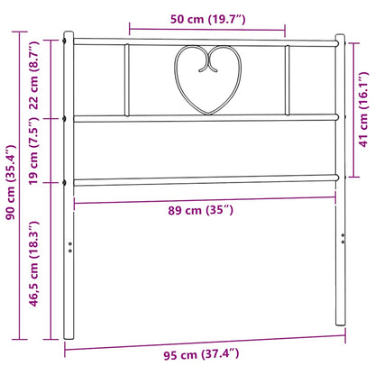 Metal Replace Headboard Black 90 cm