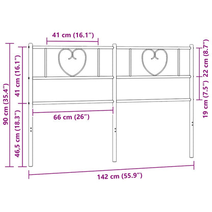Metal Replace Headboard Black 135 cm