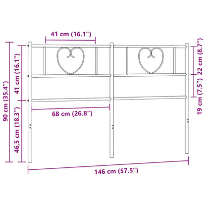 Metal Replace Headboard Black 140 cm