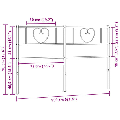 Metal Replace Headboard Black 150 cm