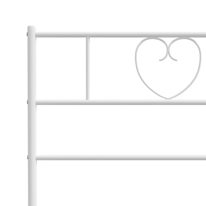 Metal Bed Frame without Mattress with Footboard White 140x200cm