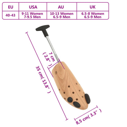 Shoe Stretcher EU 40-43 Solid Wood Beech