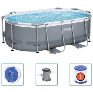 Bestway Power Steel Above Ground Pool Oval 305x200x84 cm