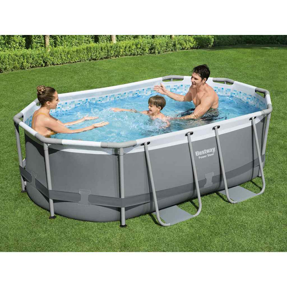 Bestway Power Steel Above Ground Pool Oval 305x200x84 cm