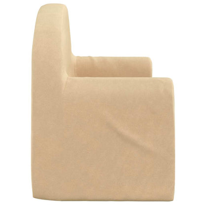 Kids'Sofa Bed 2-Seater Cream Soft Plush
