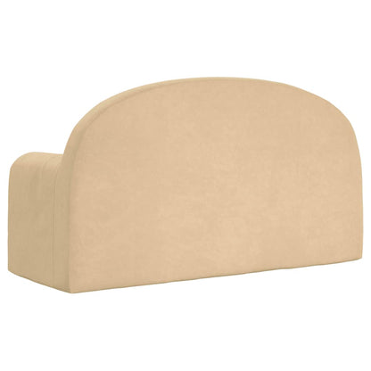 Kids'Sofa Bed 2-Seater Cream Soft Plush