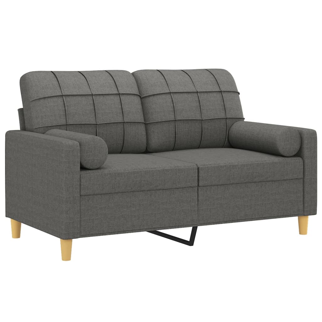 2-seater Sofa Dark Grey Fabric (100% polyester), metal, textilene