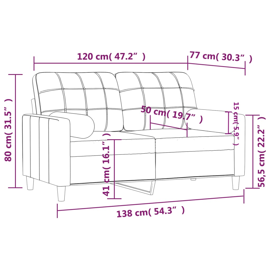 2-seater Sofa Dark Grey Fabric (100% polyester), metal, textilene