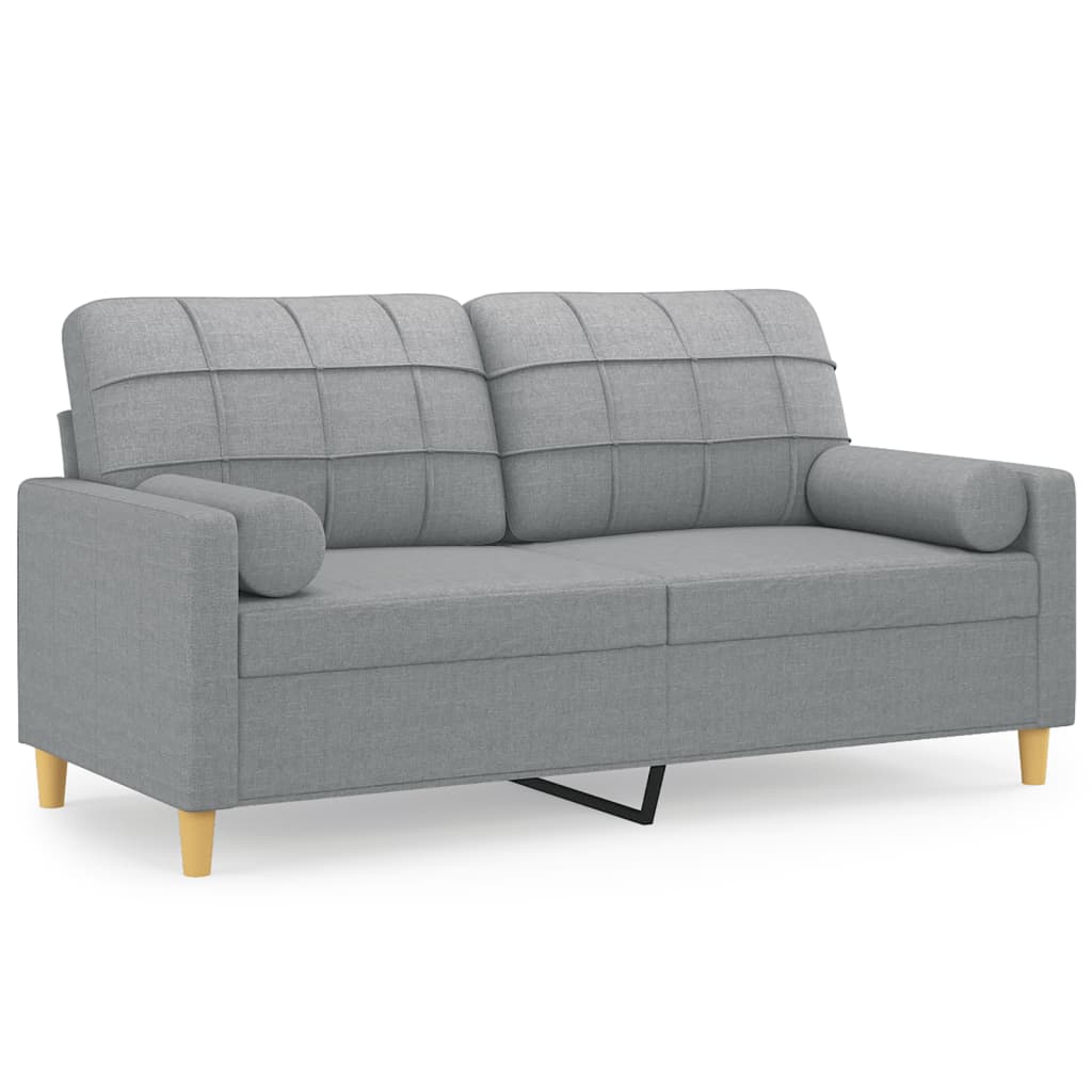 2-seater Sofa Light grey 100% polyester, metal, textilene 55.1 in