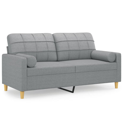 2-seater Sofa Light grey 100% polyester, metal, textilene 55.1 in