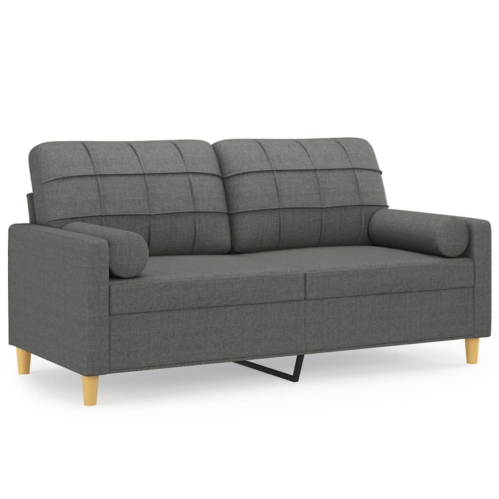 2-Seater Sofa Dark Grey Fabric (100% polyester), metal, textilene