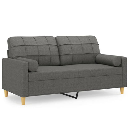 2-Seater Sofa Dark Grey Fabric (100% polyester), metal, textilene